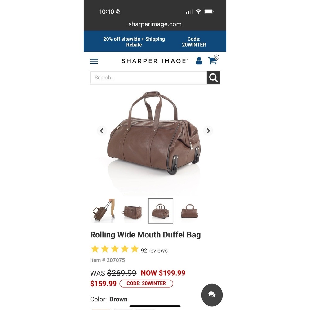 Kluge Genuine Cowhide Leather Rolling duffel Carry-On Bag $199 Used Once - Picture 8 of 14